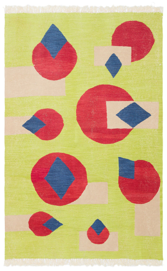 "ÖPÜŞEN KUŞLAR", Aslı Özbek, El dokuması kilim