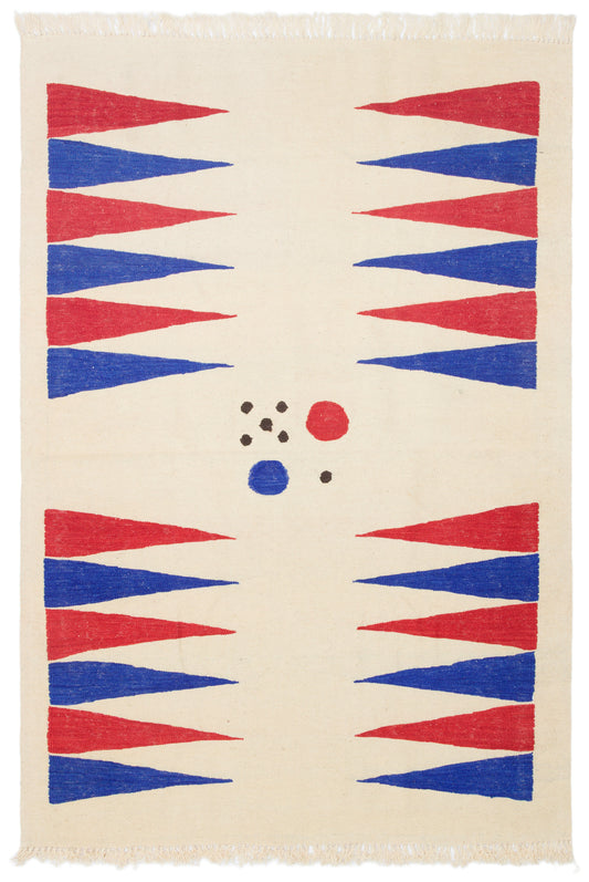 "MAVİ KIRMIZI BEYAZ", Serap Güneri, El dokuması kilim