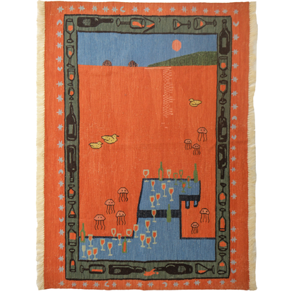 "KAYIKHANEDE GÜN BATIMI", Vardal Caniş, El dokuması kilim